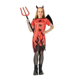 Red Devilgirl Maskeraddräkt Barn 10-12 år (135-152 cm)