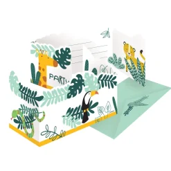 Safaridjur - Inbjudningskort 8-pack