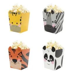 Safaridjur Popcornboxar 4-pack