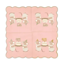Servetter 1-årskalas Rosa Möss 12-pack