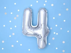 Sifferballonger i Silver 35 cm