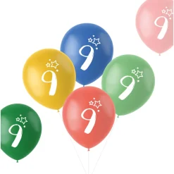 Sifferballonger 9 år, 6-pack