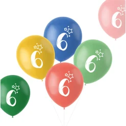 Sifferballonger 6 år, 6-pack