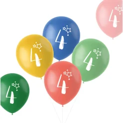 Sifferballonger 4 år, 6-pack