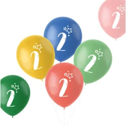 Sifferballonger 2 år, 6-pack
