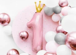 Sifferballong Rosa, 1 år med krona