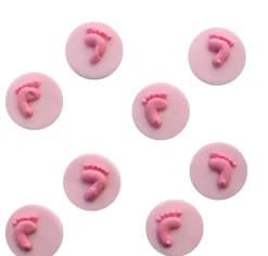 Sockerdekorationer - Baby feet rosa 8-pack