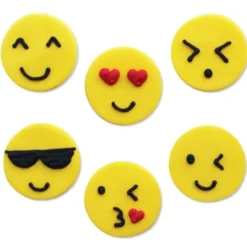 Sockerdekorationer Emojis 6-pack
