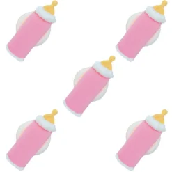 Sockerdekorationer Rosa Nappflaskor 5-pack