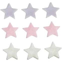 Sockerdekorationer Stjärnor rosa/vit/lila 9-pack