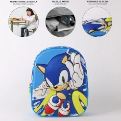 Sonic Barnryggsäck med 3D-effekt