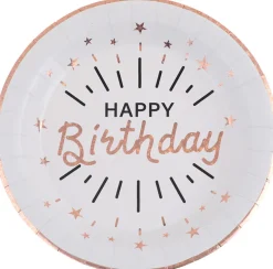 Sparkling Happy Birthday - Tallrikar 10-pack