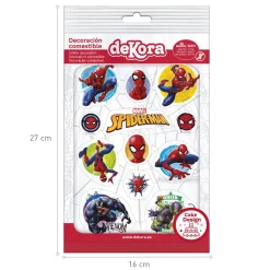 Spiderman Muffinsdekorationer - Sockerpasta 12-pack