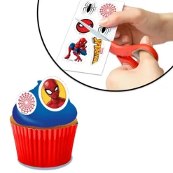 Spiderman Muffinsdekorationer - Sockerpasta 12-pack