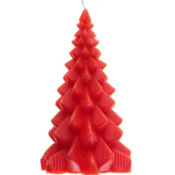 Stearinljus Julgran Röd 16 cm