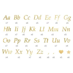 Stickers bokstäver i guld
