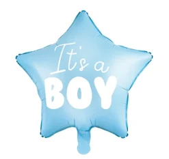 Stjärnformad folieballong It´s a boy