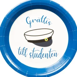 Studenttallrikar med studentmössa 8-pack