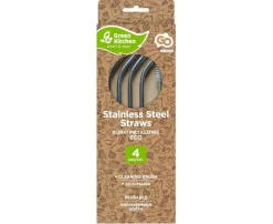 Sugrör i stål - Silver 4-pack