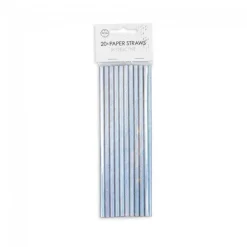 Sugrör Silverskimrande 20-pack