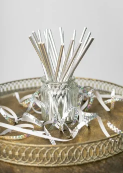 Sugrör Silverskimrande 20-pack