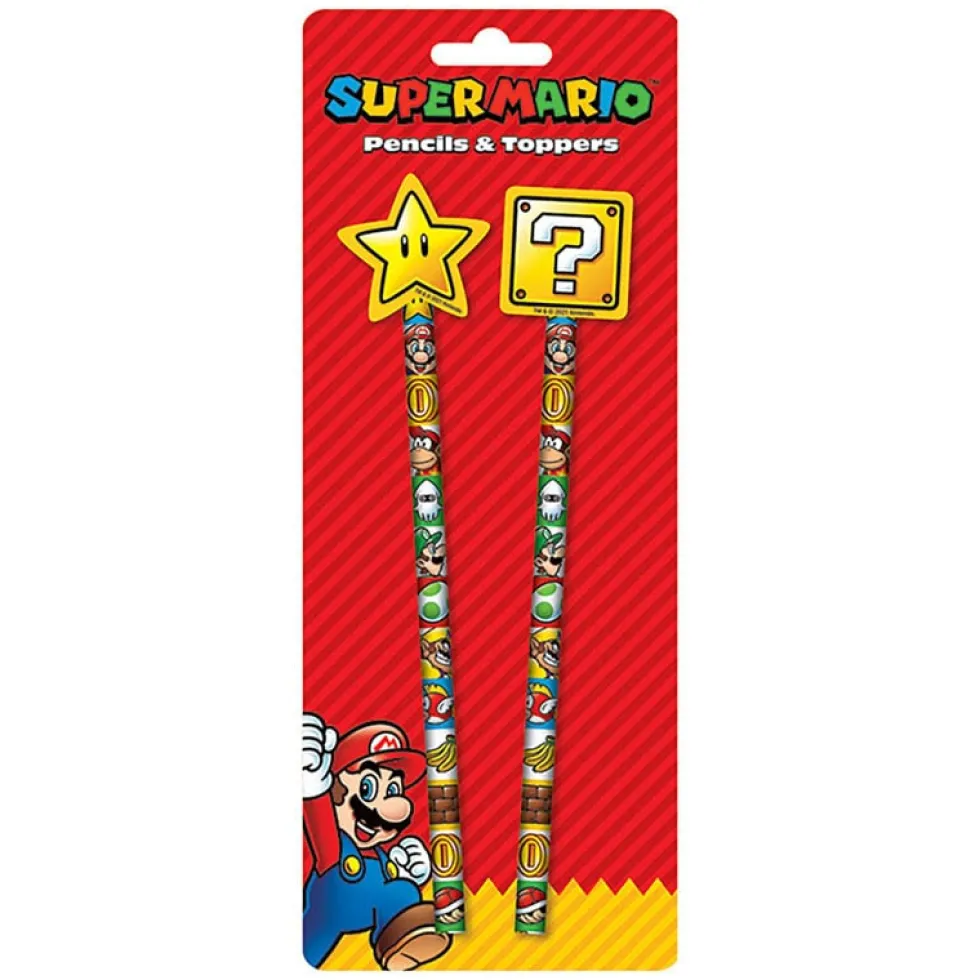 Super Mario - Blyertspennor med Suddgummi 2 st.