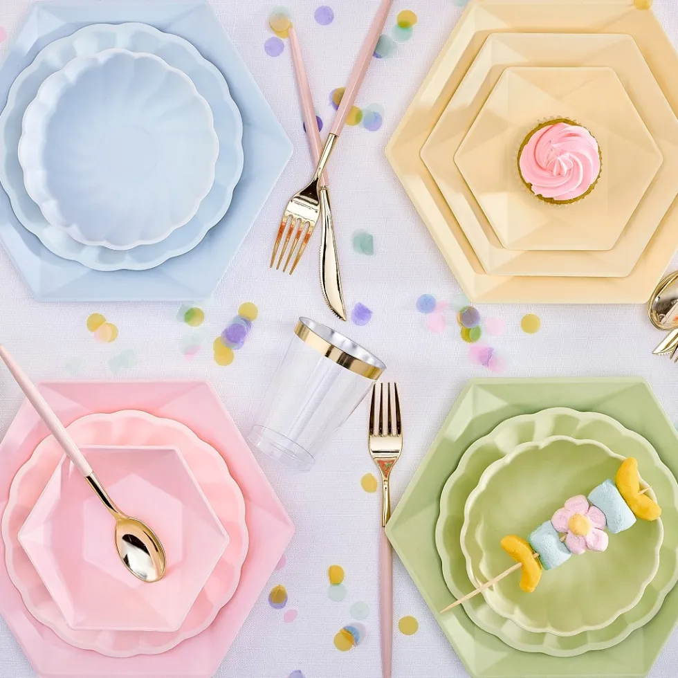 Tallrikar Decor Premium Hexagon 26 cm Rosa 6-pack