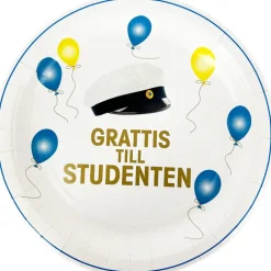 Tallrikar Grattis till Studenten 8-pack