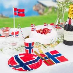 Tallrikar Norska Flaggan 8-pack