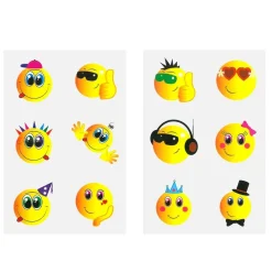 Tatueringar med roliga Smileys 6-pack