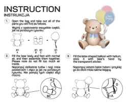 Teddybjörn Sittande Folieballong 76 cm