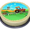 Traktor Tårtbild Sockerpasta 20 cm
