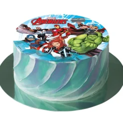 Tårtbild Avengers - Sockerpasta 15,5 cm
