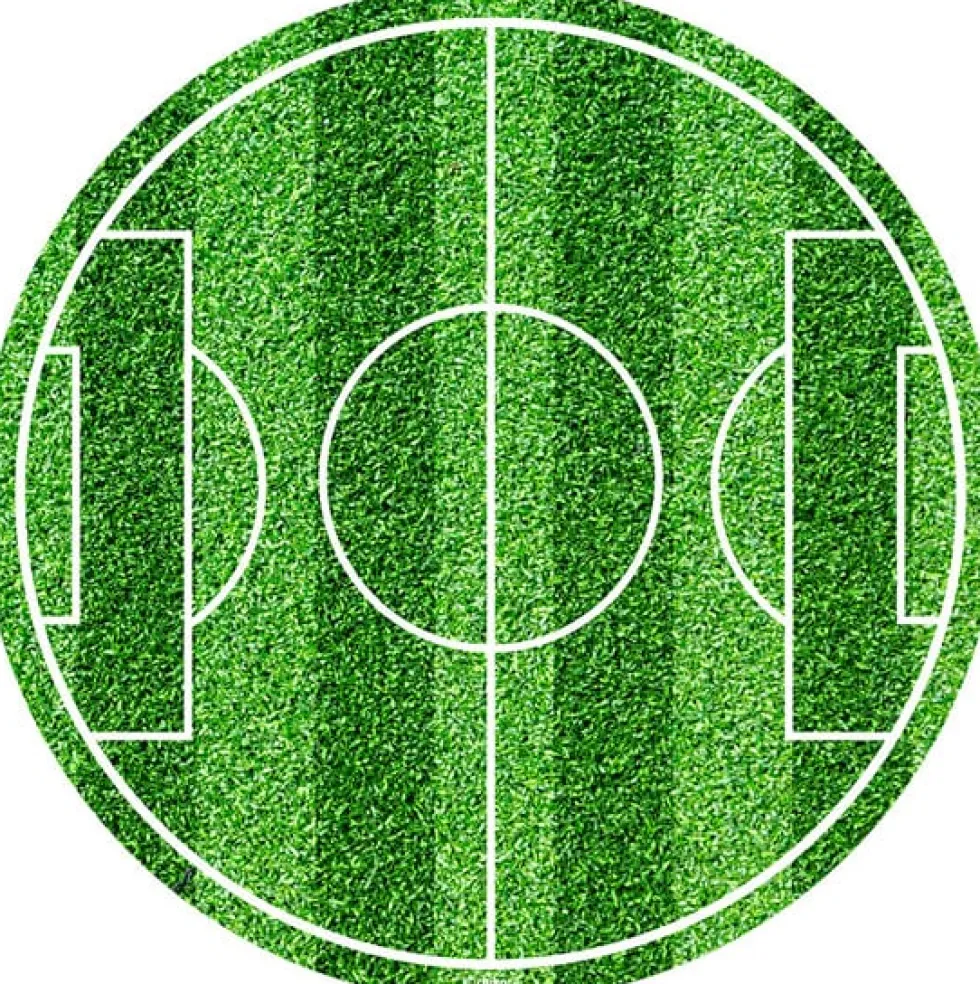 Tårtbild Fotbollsplan - Sockerpasta 20 cm (rund)