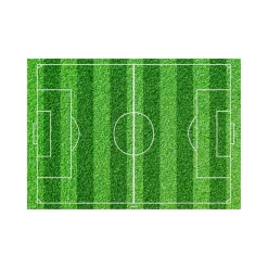 Tårtbild Fotbollsplan - Sockerpasta 15 x 21 cm