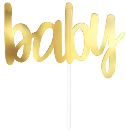 Tårtdekoration, Baby i guldfolie 15 cm