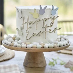 Tårtdekoration i trä - Happy Easter