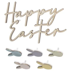 Tårtdekoration i trä - Happy Easter
