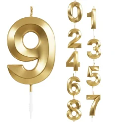 Tårtljus guldmetallic siffra 0-9