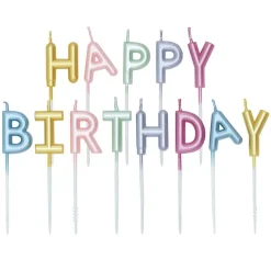Tårtljus Happy Birthday Pärlemor