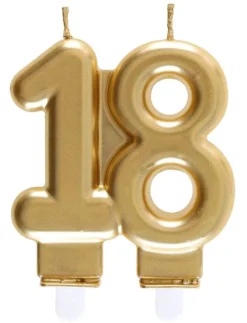 Tårtljus i Guld 18 år