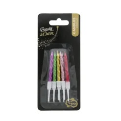 Tårtljus - Skruvade Metallic 10-pack