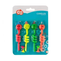 Tårtljus - Spiral Smiley 4-pack