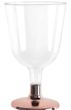 Vinglas av plast med roséguldfot 6-pack