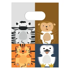 Zoo Animals - Kalaspåsar av papper 4-pack
